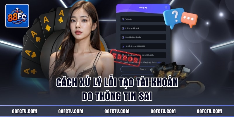Cách xử lý lỗi tạo tài khoản do thông tin sai